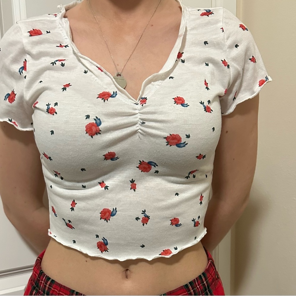 White floral shirt